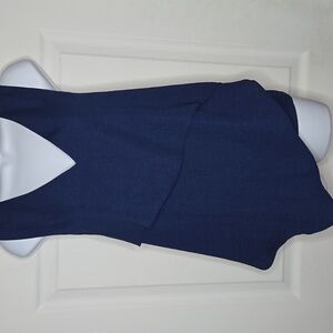 Asymetrical Navy Top By Apricot